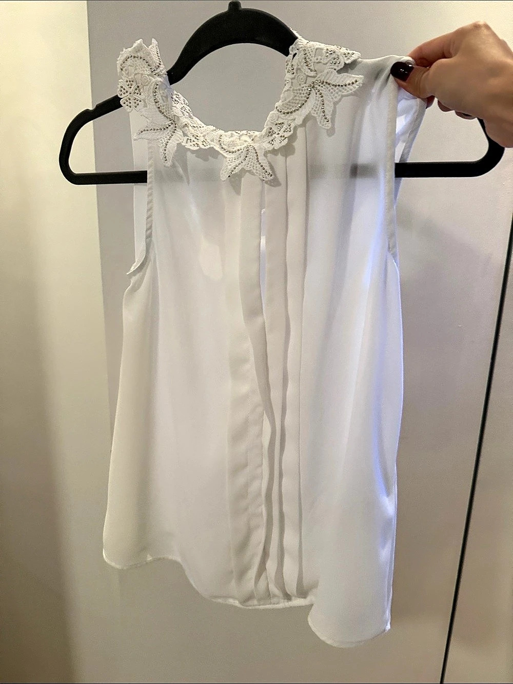 Zara White Lace Trim Camisole